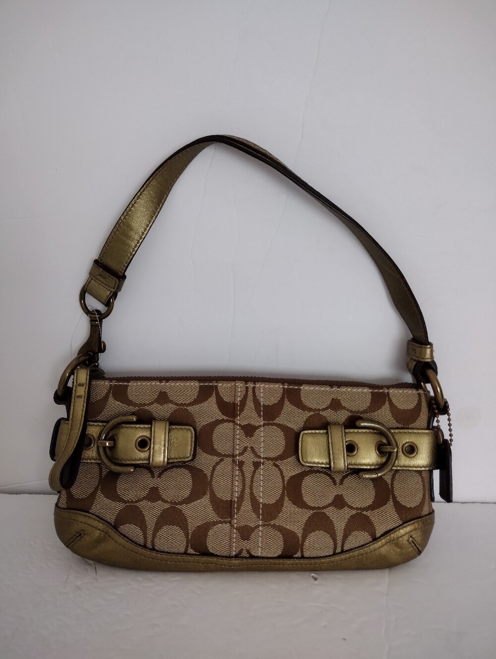 Vintage Y2K Coach Soho Signature Demi Mini Shoulder Bag Metallic Gold 5107 NWOT - Picture 9 of 11